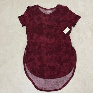 Mudd Burgundy Tie-Dye High-Low Tee